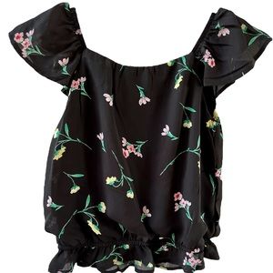 Monteau Girls Fashion Top in Black, Size M